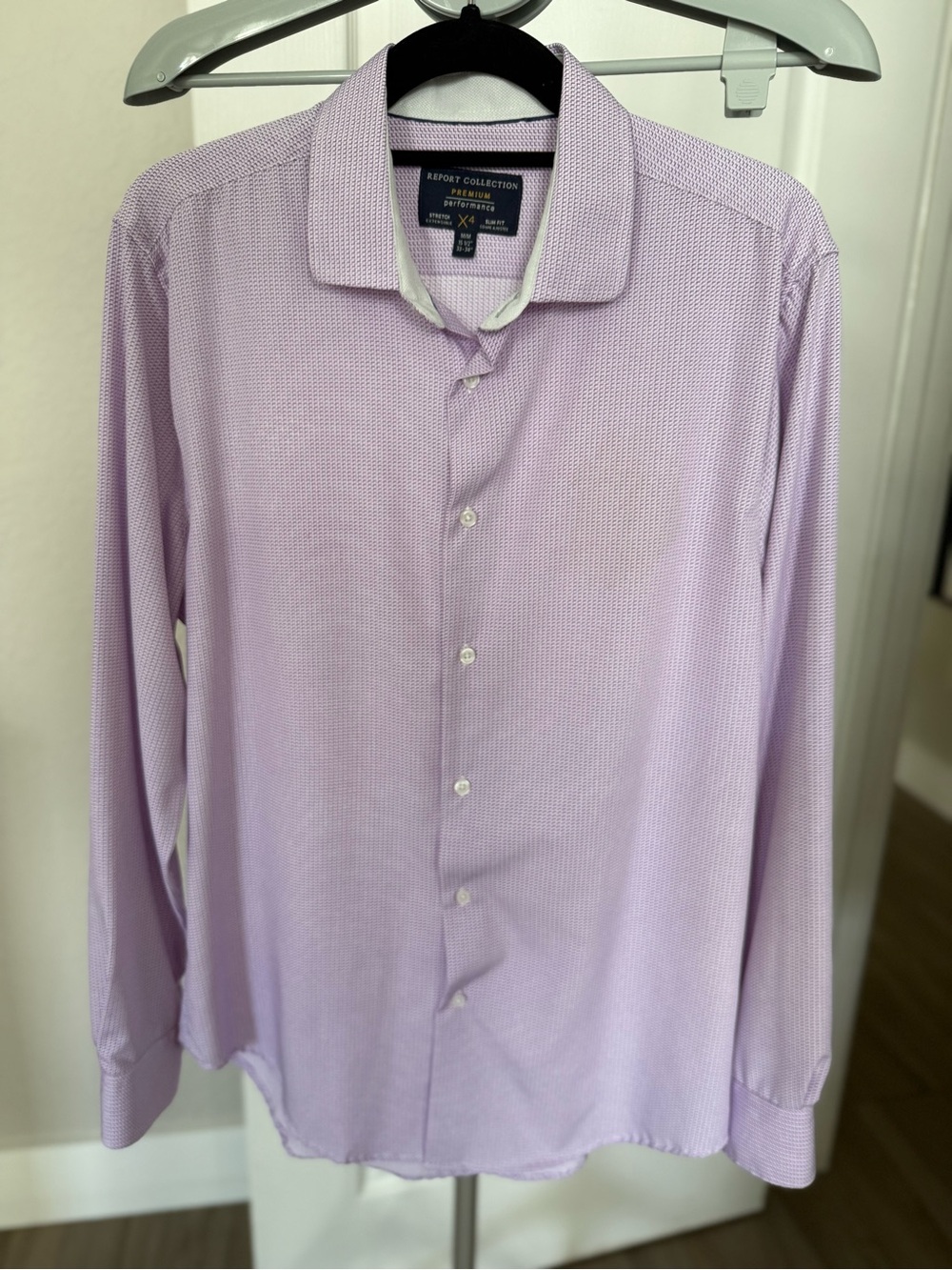 Report Collection Light Lavender Micro-Texture Dress Shirt - Men